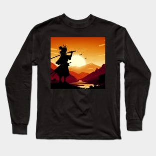 Samurai Silhouette #23 Long Sleeve T-Shirt